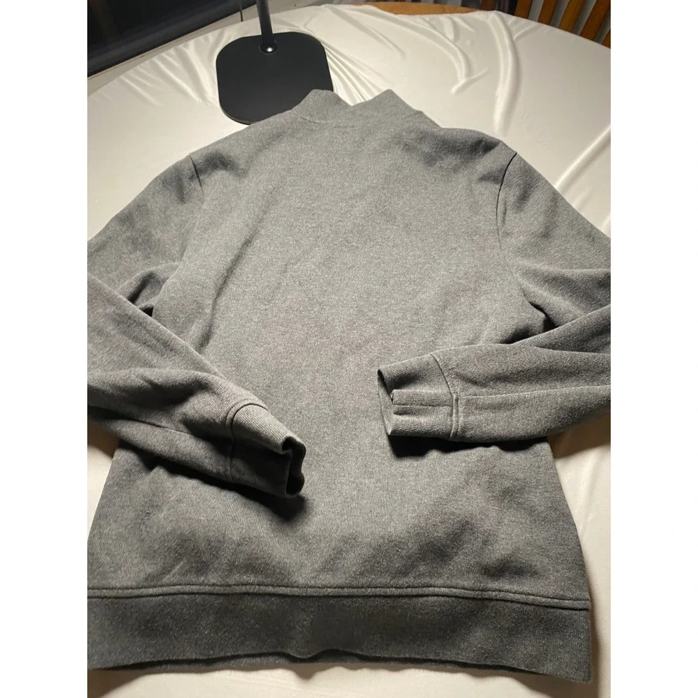 J. Crew Vintage Fleece Mens Large Gray Quarter Zip Pullover Sweatshirt RN77388